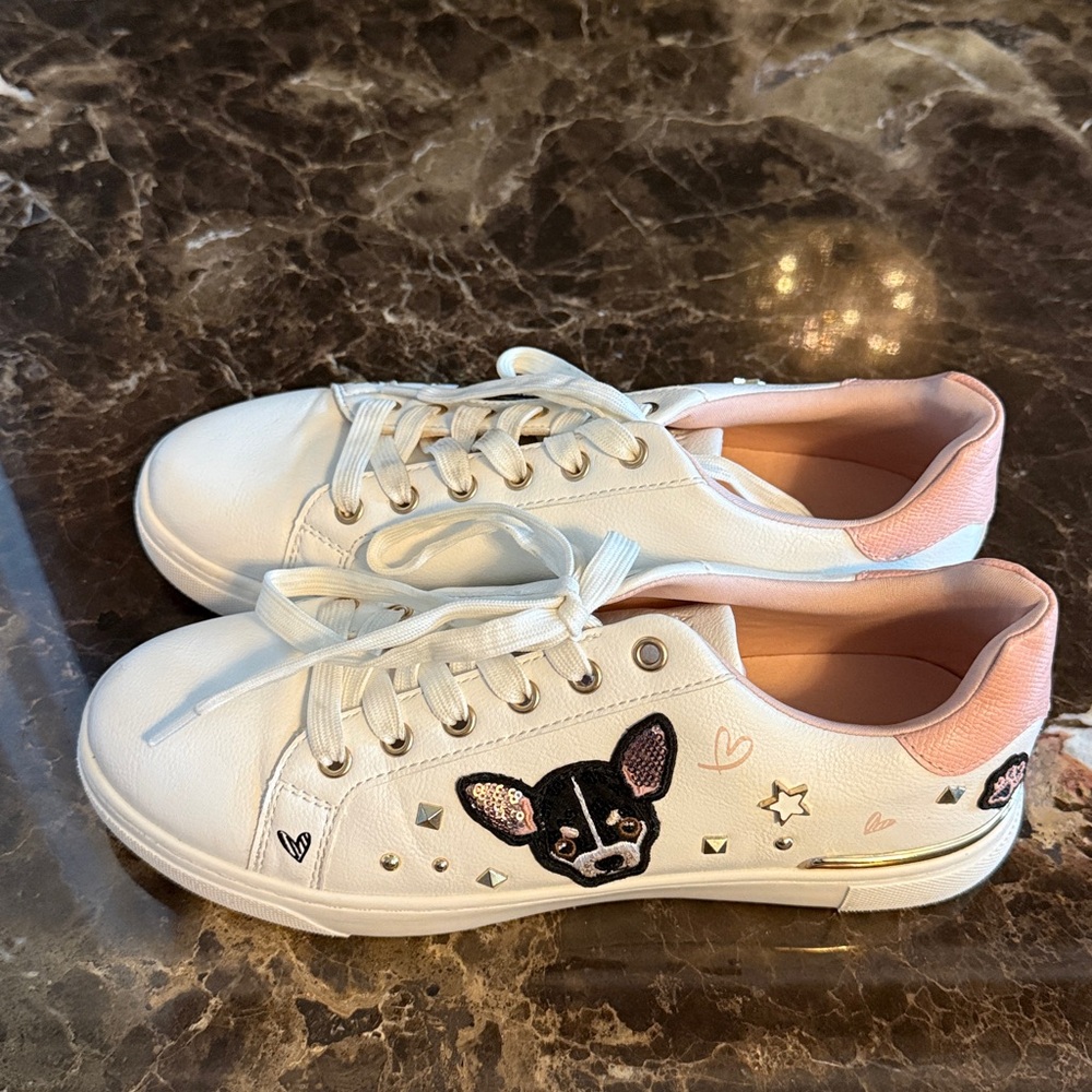 Aldo Stylish Women's White and Pink Sneakers size 7 - Picture 2 of 5